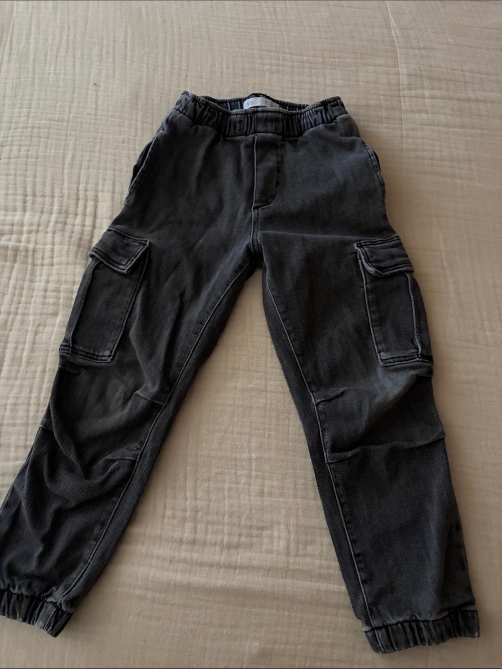 Zara boys Black Cargo Jogger Jeans